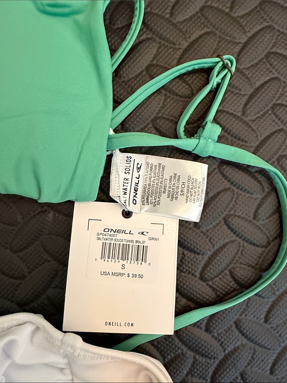 O'Neill Mint Green & White Two-Piece Tie Bikini Set - Picture 2 of 6